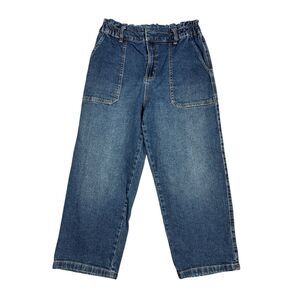 Time And Tru Women’s Sz 12 Blue Denim Paperbag Crop Pants Wide Leg